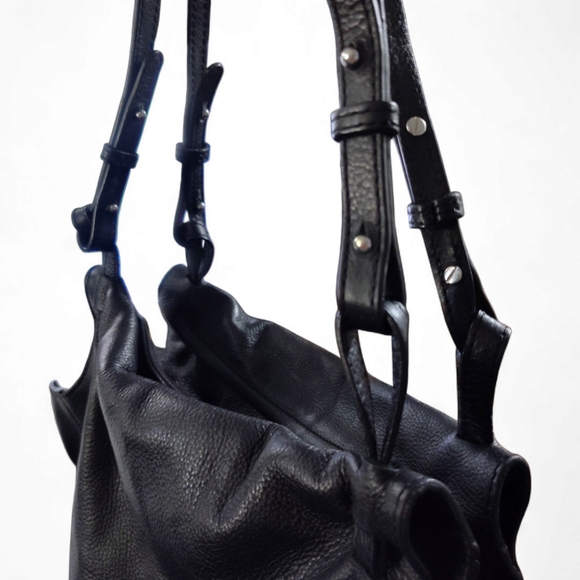 Zara Tote Bag- Leather Black- Womens Shoulder Bag - Picture 4 of 14